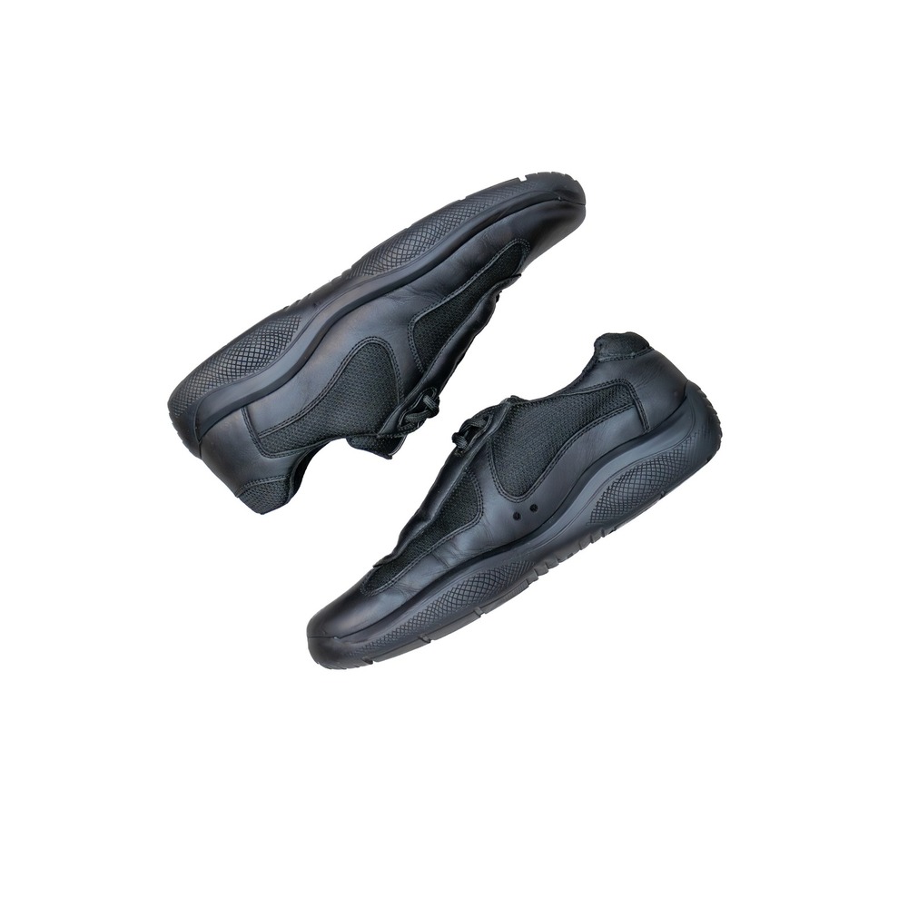 Prada Americas Cup Leather‎ & Mesh Sneakers – Black Size UK 7/ US 8 - Picture 6 of 13
